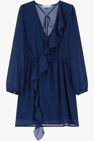 Please Vestido corto con volantes y mangas largas