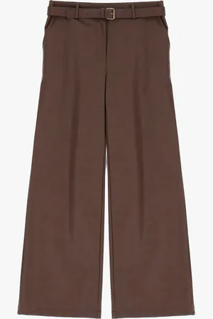 Please Pantalones de piel sintética con cinturón