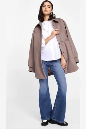 Please Chaqueta camisera oversize con bolsillo