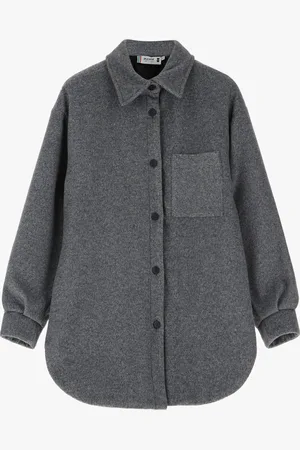 Please Chaqueta camisera oversize con bolsillo