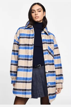 Please Chaqueta camisera oversize de cuadros