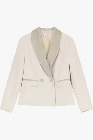 Please Blazer cruzado con solapa esmoquin