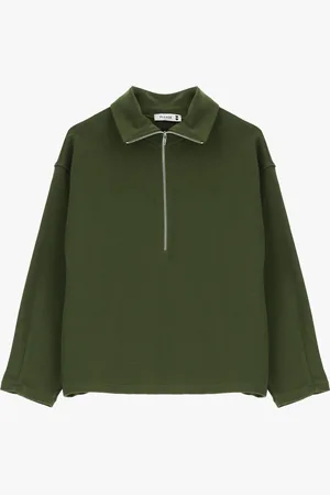 Please Sudadera con cremallera y cuello polo