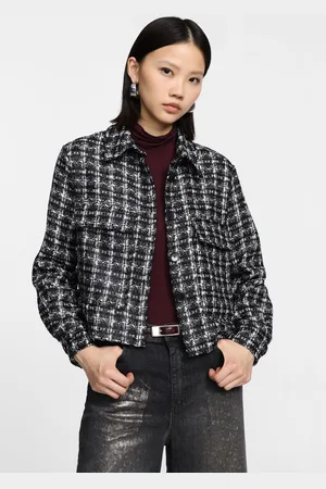 Please Chaqueta corta efecto tweed con botones