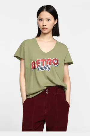 Please Camiseta estampada con cuello en v