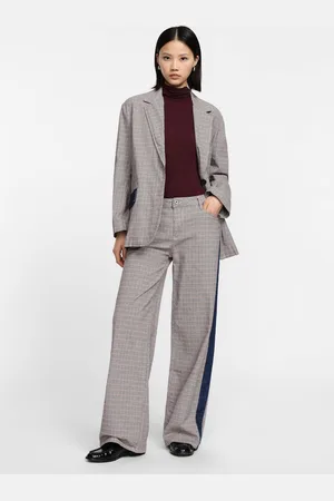 Please Pantalones palazzo con estampado y banda