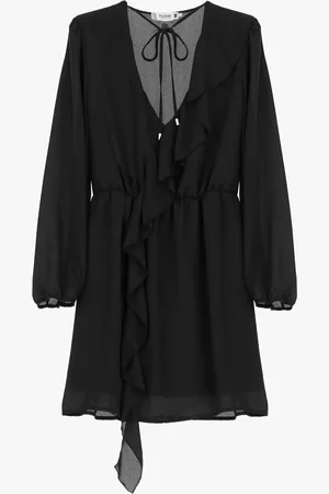 Please Vestido corto con volantes y mangas largas