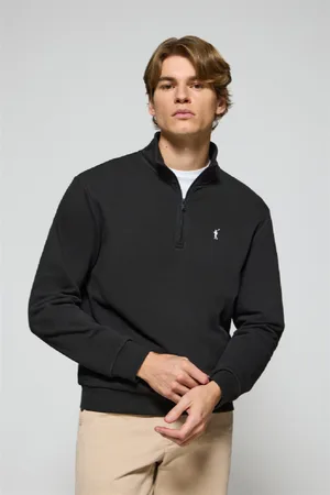 Polo Club® Sudadera De Media Cremallera Negra Con Logo Bordado Rigby Go