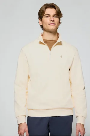 Polo Club® Sudadera De Media Cremallera Color Crudo Con Logo Bordado Rigby Go