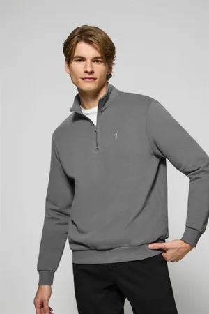 Polo Club® Sudadera De Media Cremallera Gris Con Logo Bordado Rigby Go