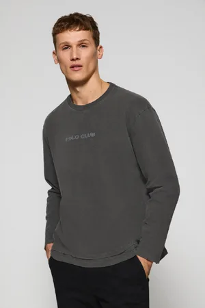 Polo Club® Camiseta De Manga Larga Hermes Negra Con Logo Engomado