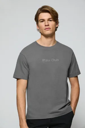 Polo Club® Camiseta Gris De Manga Corta Y Cuello Redondo Con Logotipo