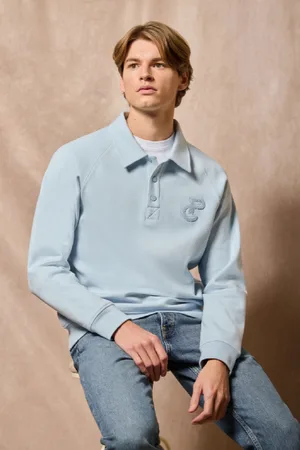 Polo Club® Sudadera Polera Gorka Azul Claro Con Monograma