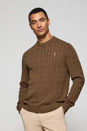 Polo Club® Jersey Color De Punto Trenzado De Cuello Redondo Y Bordado Rigby Go
