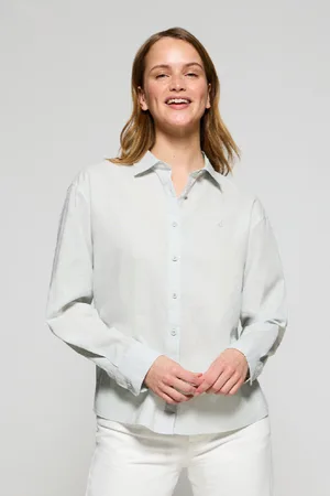 Polo Club® Camisa Loose Fit De Lino Y Algodón Con Monograma Bordado