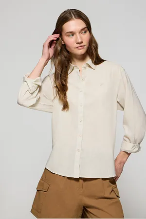 Polo Club® Camisa Loose Fit De Lino Y Algodón Con Monograma Bordado