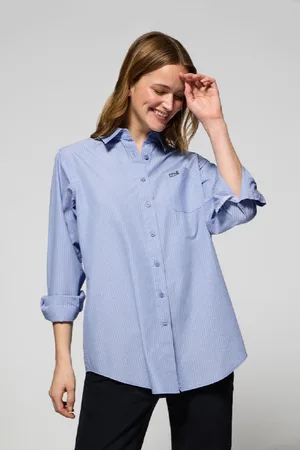 Polo Club® Camisa Samanta De Algodón A Rayas Con Logo Bordado