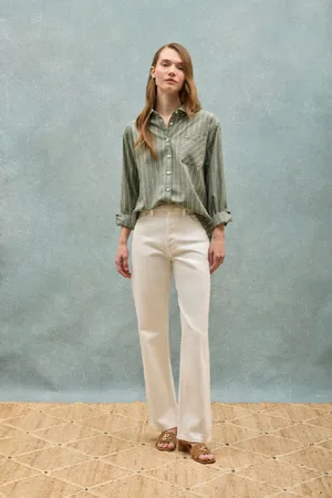 Polo Club® Camisa Scarlet A Rayas Loose Fit Con Botón Nacarado