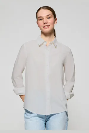 Polo Club® Camisa Blanca De Lino Y Algodón Regular Fit Con Bordado Rigby Go