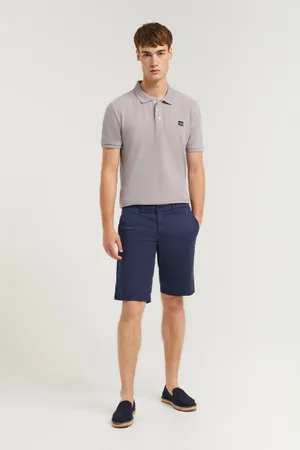 Polo Club® Pantalón Corto Azul Relaxed Fit Con Logo Bordado