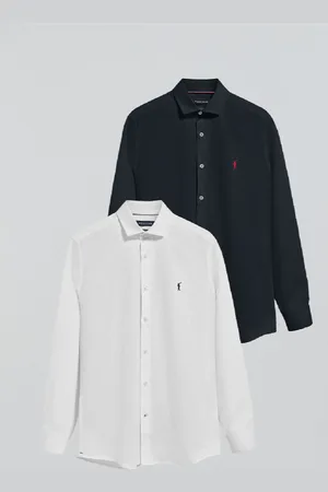 Polo Club® Pack De Dos Camisas Slim En Blanco Y Azul Marino Con Logo Rigby Go