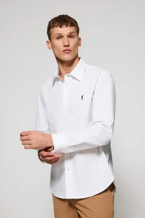 Polo Club® Camisa Blanca De Popelín Garment Dye Con Bordado Rigby Go