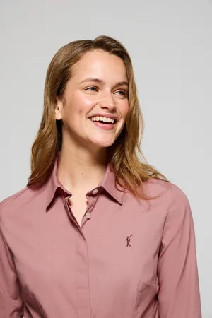 Polo Club® Camisa Slim De Popelín Color Con Logo Bordado Rigby Go