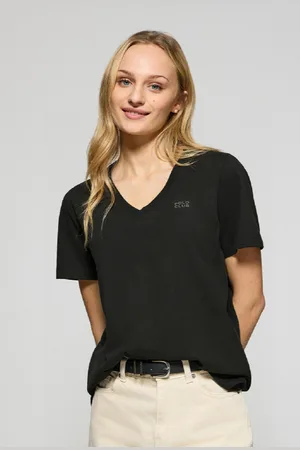 Polo Club® Camiseta Turia Negra De Acabado Peach Effect Con Print Engomado