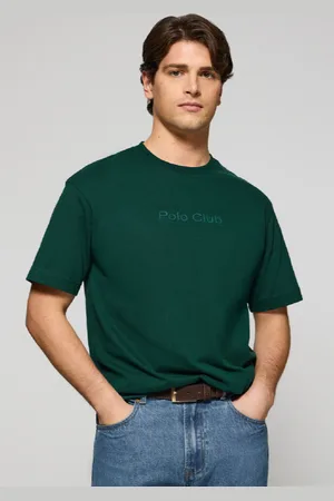 Polo Club® Camiseta Verde Esmeralda De Manga Corta Y Cuello Redondo Con Logotipo