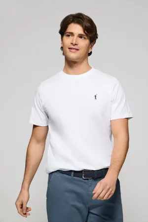 Polo Club® Camiseta Blanca Con Cuello Redondo Y Bordado Rigby Go