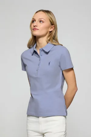 Polo Club® Polo Pereira Colo Azul Lavanda De Cinco Botones Con Bordado Rigby Go