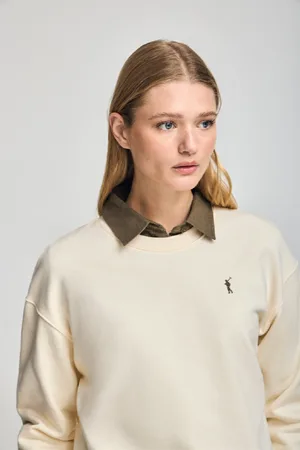Polo Club® Sudadera Color Crudo De Cuello Redondo Y Bordado Rigby Go
