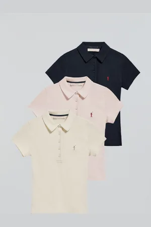 Polo Club® Pack De Tres Polos Azul Marino, Color Crudo Y Rosa Con Logo Rigby Go