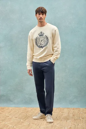 Polo Club® Sudadera Saddie Color Crudo Con Gráfico Náutico Bordado