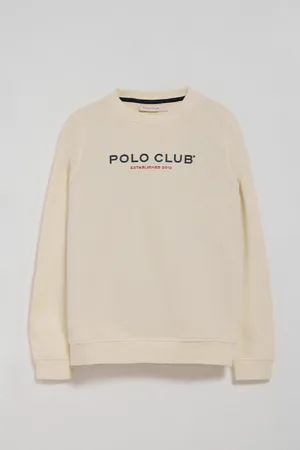 Polo Club® Sudadera Color Crudo Y Logo Engomado