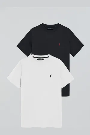 Polo Club® Pack De Dos Camisetas Azul Marino Y Blanca Con Cuello Redondo Y Logo Bordado Rigby Go