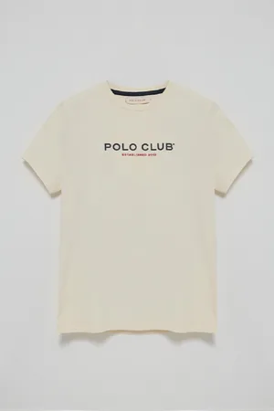 Polo Club® Camiseta Básica Color Crudo Con Logo Engomado