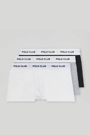 Polo Club® Pack De Tres Boxers Negro, Gris Y Blanco Con Logotipo