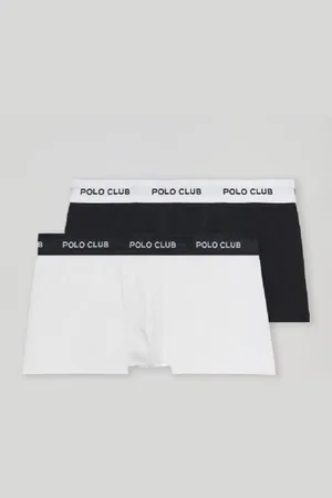 Polo Club® Pack De Dos Boxers Blanco Y Negro Con Logotipo