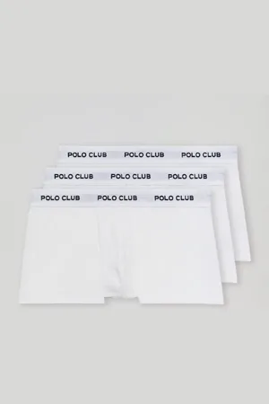 Polo Club® Pack De Tres Boxers Blancos Con Logotipo