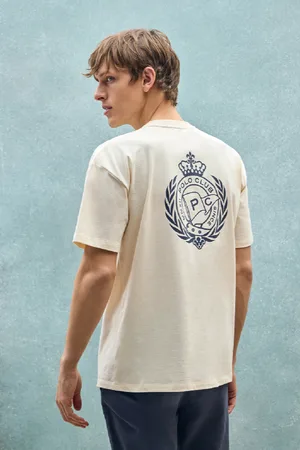 Polo Club® Camiseta Color Crudo De Cuello Redondo Y Print Náutico