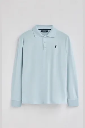 Polo Club® Polo Azul Claro De Manga Larga De Tres Botones Y Bordado Rigby Go