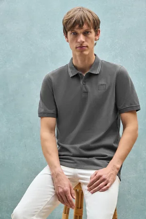 Polo Club® Polo Gris De Manga Corta Y Dos Botones Con Detalle En El Pecho