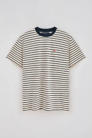 Polo Club® Camiseta De Rayas Y Beige Con Monograma Bordado