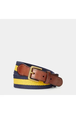 Ralph Lauren Niños Cinturones - Cinturón de algodón con ribete de piel