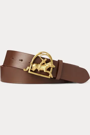 Ralph Lauren Cinturón de piel con hebilla ecuestre