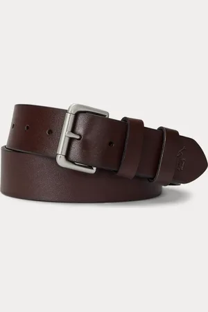 Ralph Lauren Cinturón de piel con hebilla de rodillo