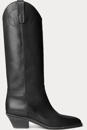 Ralph Lauren Botas altas Jaelynne de piel de becerro bruñida