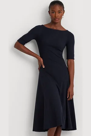 Ralph Lauren Vestido midi de algodón elástico