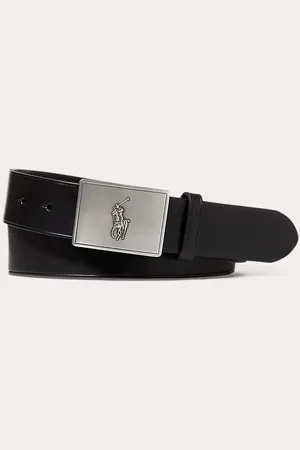 Ralph Lauren Cinturón de piel con hebilla de placa con caballo